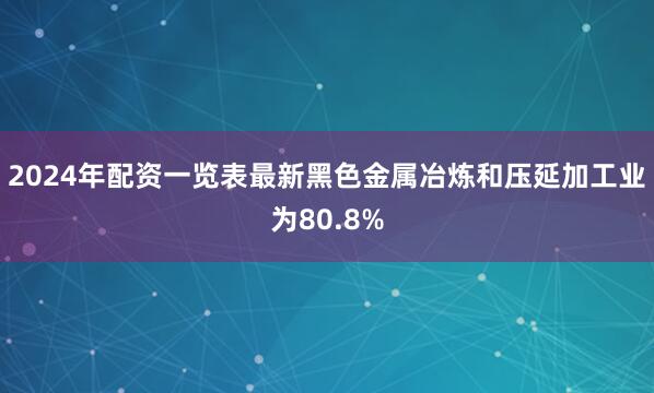 2024年配资一览表最新黑色金属冶炼和压延加工业为80.8%