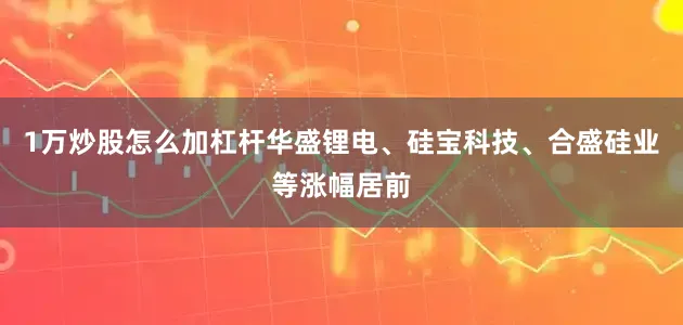 1万炒股怎么加杠杆华盛锂电、硅宝科技、合盛硅业等涨幅居前